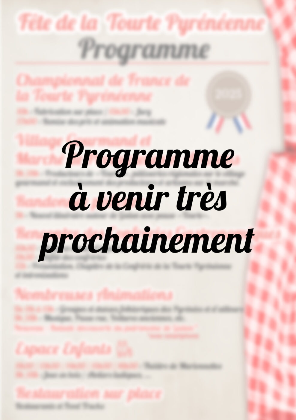 Programme a venir Programme a venir